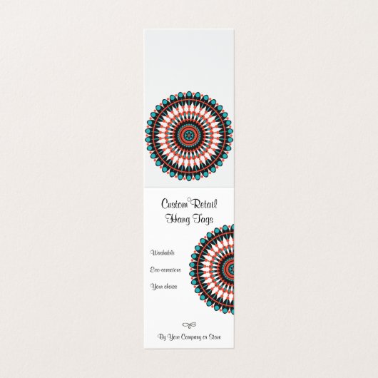 Aangepaste Mandala gevouwen Tent Hang Labels Visitekaartje (Buitenkant ongevouwen)