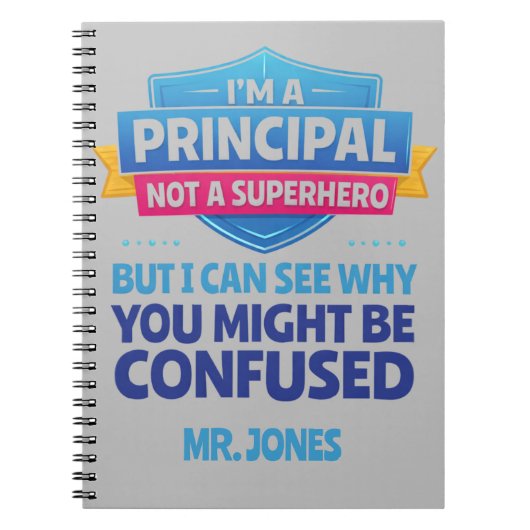 Aangepaste Mannelijke Directeur grappige Superheld Notitieboek (Voorkant)