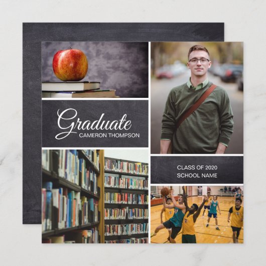 Aangepaste mannelijke fotocollage klasse van 2020  (Voorkant / Achterkant)