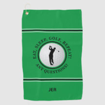 Aangepaste mannelijke golfer bal groene monogram g