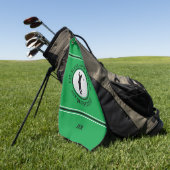 Aangepaste mannelijke golfer bal groene monogram g golfhanddoek (Groen)