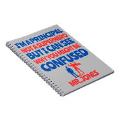 Aangepaste Mannelijke Principal grappige Superheld Notitieboek (Rechterzijde)