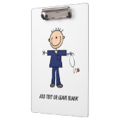 Aangepaste mannelijke Stick Figuur Nurse Aide Klem Klembord (Links)