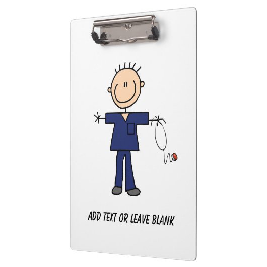 Aangepaste mannelijke Stick Figuur Nurse Aide Klem Klembord (Links)