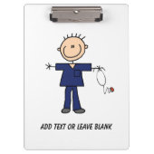 Aangepaste mannelijke Stick Figuur Nurse Aide Klem Klembord (Voorkant)