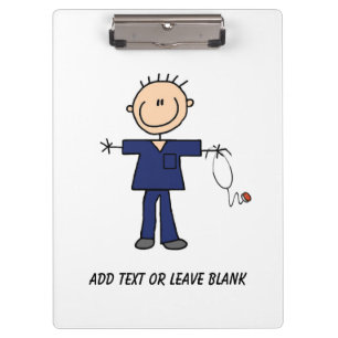Aangepaste mannelijke Stick Figuur Nurse Aide Klem Klembord