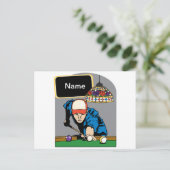 Aangepaste Mannen Billiards Briefkaart (Staand voorkant)