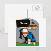 Aangepaste Mannen Billiards Briefkaart (Voorkant / Achterkant)