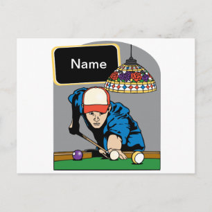 Aangepaste Mannen Billiards Briefkaart
