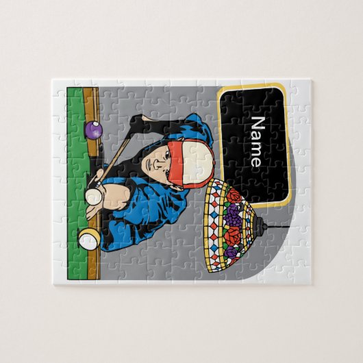 Aangepaste Mannen Billiards Legpuzzel (Horizontaal)