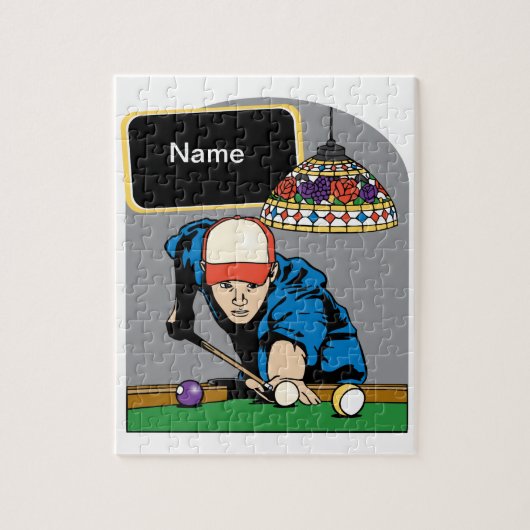 Aangepaste Mannen Billiards Legpuzzel (Verticaal)