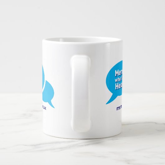 Aangepaste MANNEN DIE HEAL Mental Health Grote Koffiekop (Achterkant)