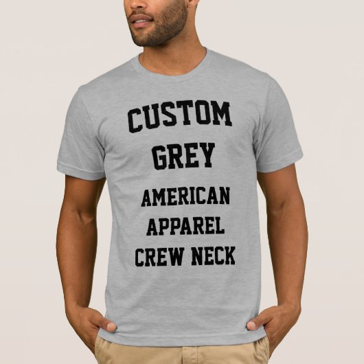 Aangepaste Mannen GRAY AMERICAN APPAREL T-SHIRT (Voorkant)