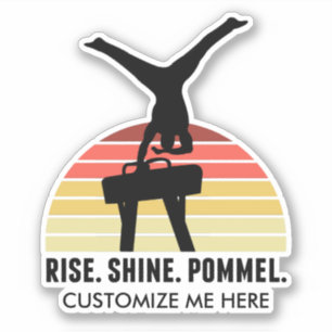 Aangepaste Mannen gymnastiek eet slaappommel Sticker