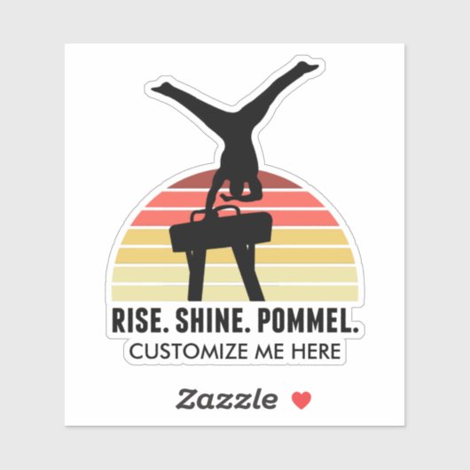 Aangepaste Mannen gymnastiek eet slaappommel Sticker (Vel)