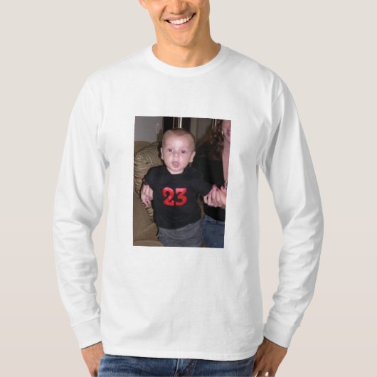 Aangepaste Mannen Lange gestroomlijnde T-shirt met (Voorkant)