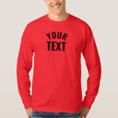 Aangepaste Mannen lange mouw diep rood Sjabloon mo T-shirt (Voorkant)