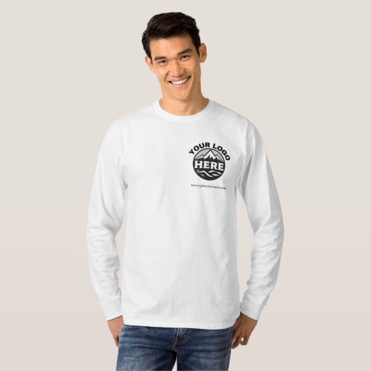 Aangepaste Mannen Lange Mouw Zakelijk Shirt met Lo (Voorkant volledig)