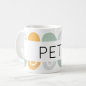Aangepaste Mannen naam Mok Regenboog Neutral Coffe (Voorkant links)