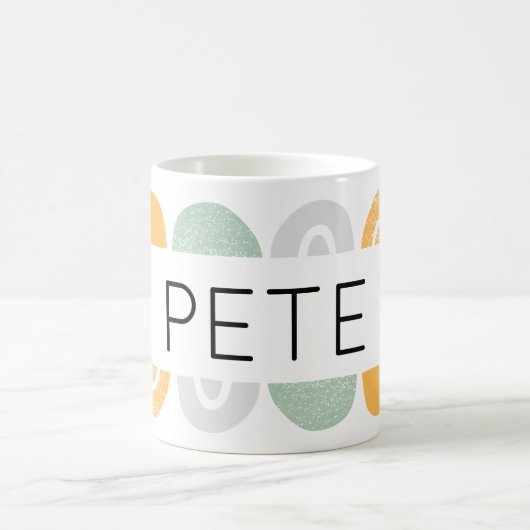 Aangepaste Mannen naam Mok Regenboog Neutral Coffe (Center)