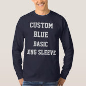 Aangepaste Mannen NAVY LONG SLEEVE T-SHIRT (Voorkant)