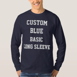 Aangepaste Mannen NAVY LONG SLEEVE T-SHIRT