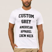 Aangepaste Mannen SILVER GRAY AMERICAN APPAREL T-S T-shirt (Voorkant)