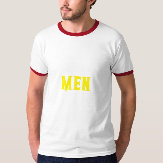 Aangepaste Mannen Tekst Heldergele kleur Mannen T-shirt (Voorkant)