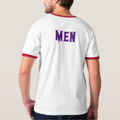 Aangepaste Mannen Tekstnaam met Royal Paarse Kleur T-shirt (Achterkant volledig)