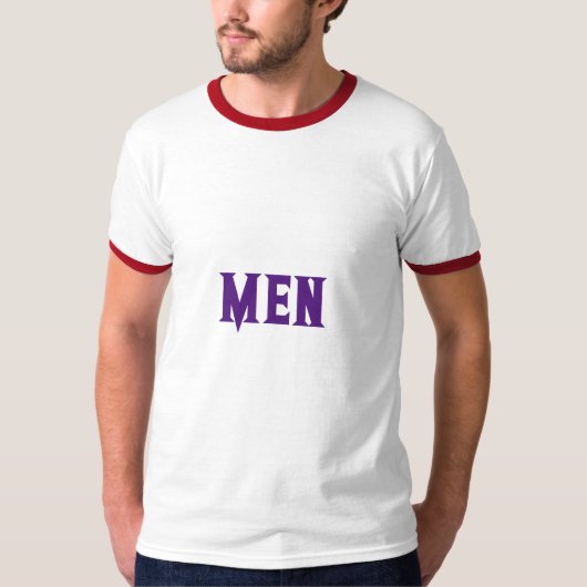 Aangepaste Mannen Tekstnaam met Royal Paarse Kleur T-shirt (Voorkant)