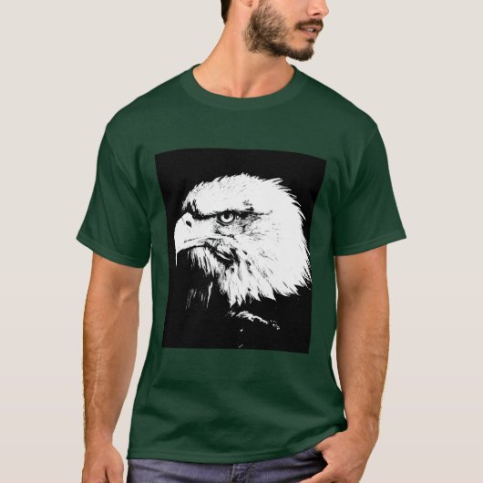Aangepaste Mannen van Eagle Face Modern Sjabloon T-shirt (Voorkant)