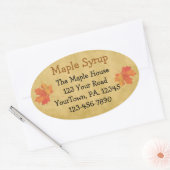 Aangepaste Maple Syrup-mantel laat ovaal Sticker a (Envelop)
