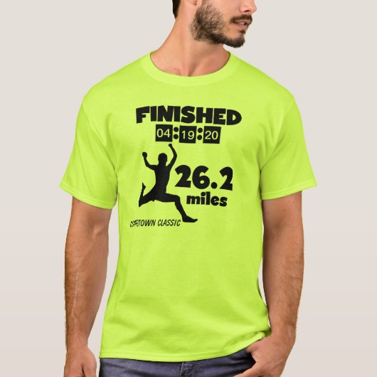 Aangepaste marathon 26,2-mijlpaal T-shirt met fina (Voorkant)