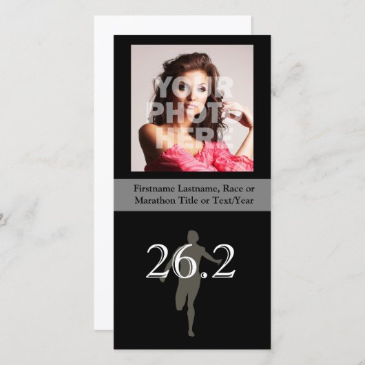 Aangepaste marathonloper 26.2 Keepasje Aankondiging (Voorkant / Achterkant)