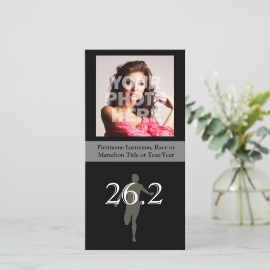 Aangepaste marathonloper 26.2 Keepasje Aankondiging (Staand voorkant)