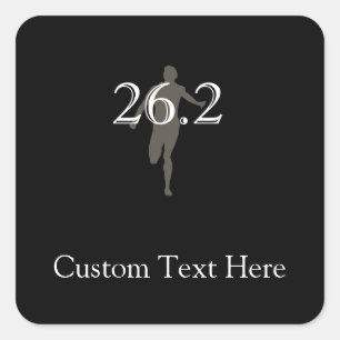 Aangepaste marathonloper 26.2 Keepasje Vierkante Sticker