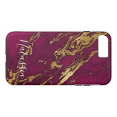 Aangepaste Marble Phone Case Burgundy (Achterkant (Horizontaal))