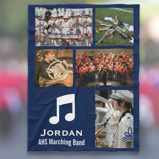 Aangepaste Marching Band of Orchestra 5 Fotocollag Fleece Deken
