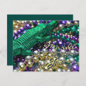 Aangepaste mardi Gras Alligator-partijkaarten Kaart (Voorkant / Achterkant)