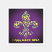 Aangepaste MARDI GRAS Fleur de Lis Disposable Cock Servet (Voorkant)