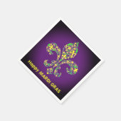 Aangepaste MARDI GRAS Fleur de Lis Disposable Cock Servet (Hoek)