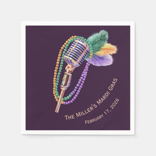 Aangepaste Mardi Gras Jazz Servetten (Voorkant)