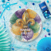 Aangepaste Mardi Gras Kleuren Papieren Bordje (Feest)