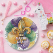 Aangepaste Mardi Gras Kleuren Papieren Bordje (Feest)