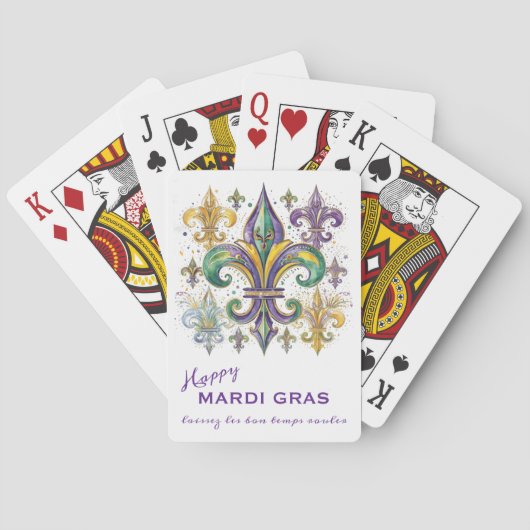 Aangepaste Mardi Gras Kleuren Pokerkaarten (Achterkant)