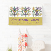 Aangepaste Mardi Gras Kleuren Spandoek (Insitu)