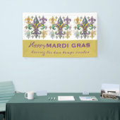 Aangepaste Mardi Gras Kleuren Spandoek (Beurs)