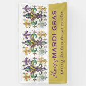 Aangepaste Mardi Gras Kleuren Spandoek (Verticaal)
