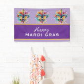 Aangepaste Mardi Gras Kleuren Spandoek (Insitu)