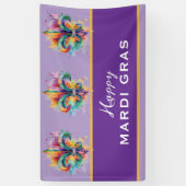 Aangepaste Mardi Gras Kleuren Spandoek (Verticaal)